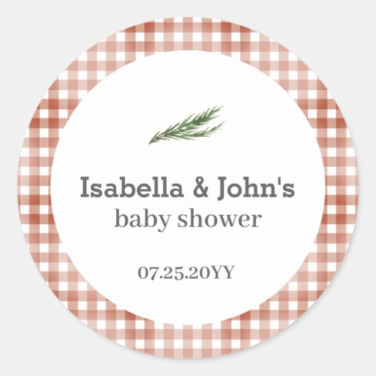 Barbecue Baby Shower Favor ラウンドシール (正面)