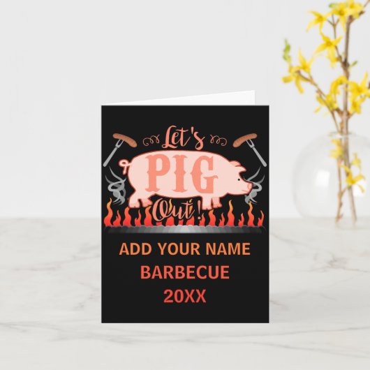 Barbecue Bbq Funny G Grill Competition  カード (黄色い花)