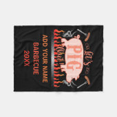 Barbecue Bbq Funny G Grill Competition フリースブランケット (正面(横))