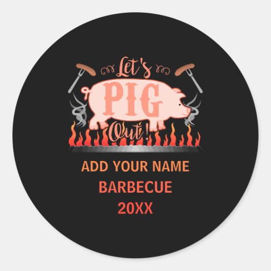 Barbecue Bbq Funny G Grill Competition  ラウンドシール (正面)