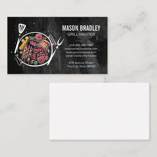 Barbecue Foods | Culinary Drawing | Cooking 名刺 (正面/裏面)