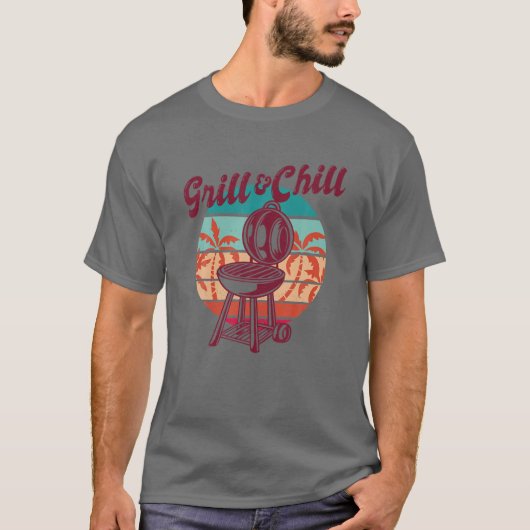 Barbecue Grill Master Grill And Chill Tシャツ (正面)
