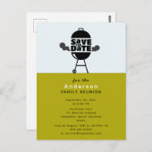 Barbecue grill party Save the Date Postcard ポストカード (正面/裏面)