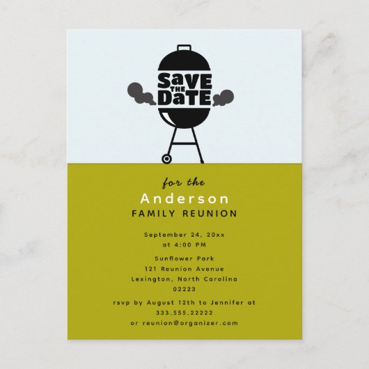 Barbecue grill party Save the Date Postcard ポストカード (正面)