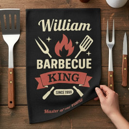 Barbecue King - Kitchen Towel (Custom Name) キッチンタオル