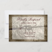 Barbed Wire Country Wedting RSVPカード (正面)