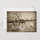 Barbed Wire Country Wedting RSVPカード (裏面)