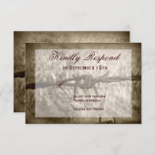 Barbed Wire Country Wedting RSVPカード (正面/裏面)
