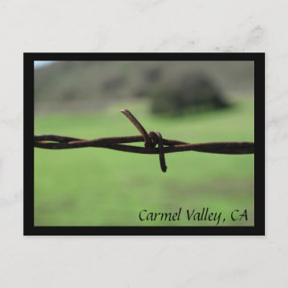 Barbed Wire Fence Carmel Valley、CAポストカード ポストカード