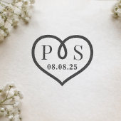 Barbed Wire Frame Heart Wedding Initial Monogram セルフインキングスタンプ