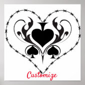 Barbed Wire Heart Black Spades Thunder_Cove ポスター (正面)