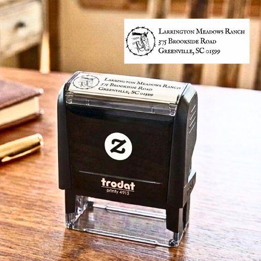 Barbed Wire Horseロゴ付きランチビジネス セルフインキングスタンプ