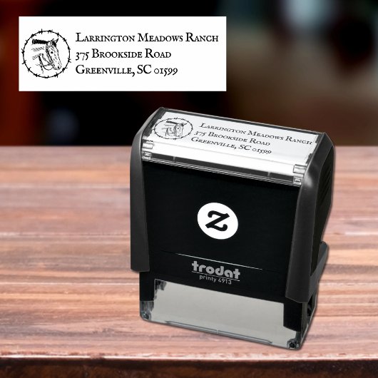 Barbed Wire Horseロゴ付きランチビジネス セルフインキングスタンプ