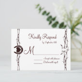 Barbed Wire Horseshoe Country Western RSVPカード (スタンド正面)