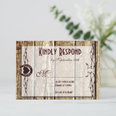 Barbed Wire Horseshoe Country Western RSVPカード (スタンド正面)