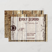 Barbed Wire Horseshoe Country Western RSVPカード (正面/裏面)
