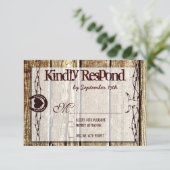 Barbed Wire Horseshoe Country Western RSVPカード (スタンド正面)