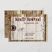 Barbed Wire Horseshoe Country Western RSVPカード (正面/裏面)