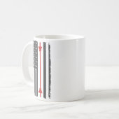 Barbell American Flag Gym Workout Tee Usa Motivati コーヒーマグカップ (正面左)