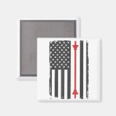 Barbell American Flag Gym Workout Tee Usa Motivati マグネット (正面/裏面)