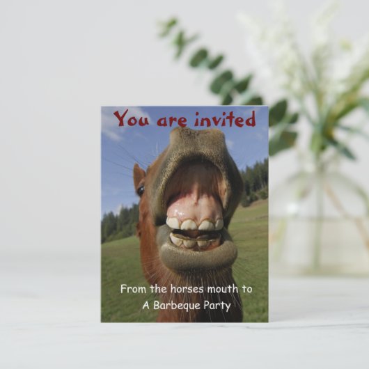 Barbequeパーティー招待状(Hoseを使用)はカスタマイズ可能 招待状 (スタンド正面)