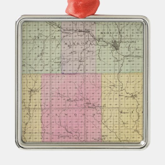 Barber郡およびHazelton、カンザス メタルオーナメント (正面)