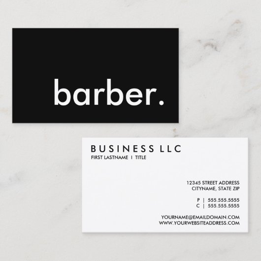 barber. 名刺 (正面/裏面)