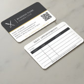 Barber Appointment QR Code Scissor and Comb  名刺
