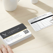 Barber Appointment QR Code Scissor and Comb  名刺