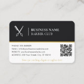 Barber Appointment QR Code Scissor and Comb  名刺 (正面)