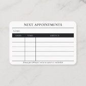 Barber Appointment QR Code Scissor and Comb  名刺 (裏面)