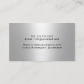 Barber Barbershop Razor & Scissor Modern Black 名刺 (裏面)