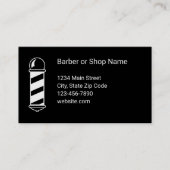 Barber Black and White Barbershop Pole Discount 名刺 (正面)
