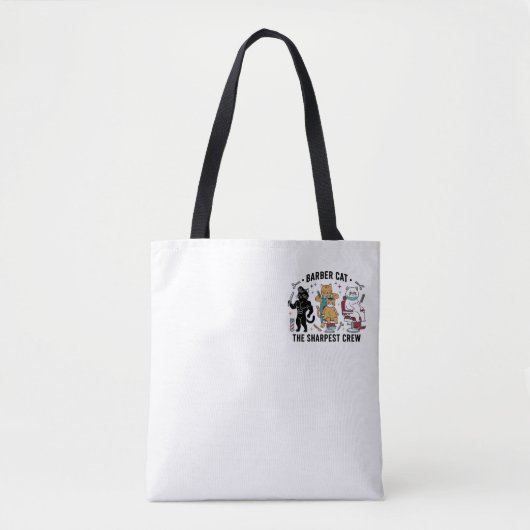 Barber Cat Sharpest Crew - Premium Artistic Tote B トートバッグ (正面)