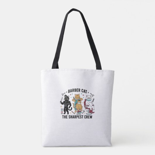 Barber Cat Sharpest Crew - Premium Artistic Tote B トートバッグ (裏面)