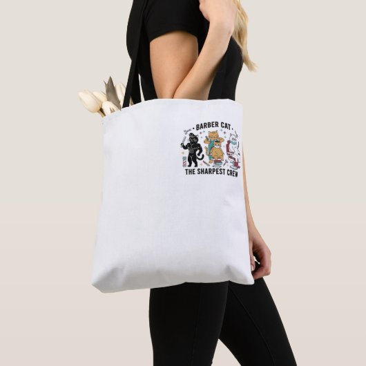 Barber Cat Sharpest Crew - Premium Artistic Tote B トートバッグ (クローズアップ)
