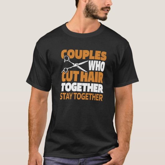 Barber Couple Coiffeur Hairstyle Haircut Beard Ba Tシャツ (正面)