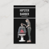Barber Cutting Hair Illustration 名刺 (正面)