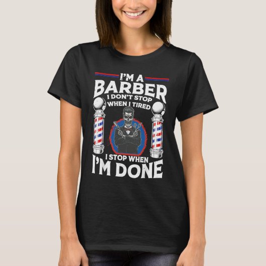 Barber Designs For Men Dad Hairstyling Humor Quote Tシャツ (正面)
