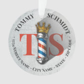 Barber Hair Shop King Crown Barber Pole Hair Salon オーナメント (正面)