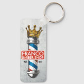 Barber Hair Shop King Crown Barber Pole Hair Salon キーホルダー (裏面)