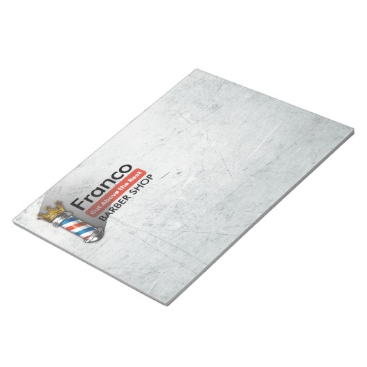 Barber Hair Shop King Crown Barber Pole Hair Salon ノートパッド (アングル)