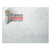 Barber Hair Shop King Crown Barber Pole Hair Salon ノートパッド (正面)