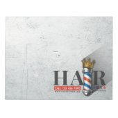 Barber Hair Shop King Crown Barber Pole Hair Salon ノートパッド (正面)