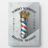 Barber Hair Shop King Crown Barber Pole Hair Salon フォトプラーク (正面)