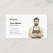 Barber Hair Stylist Modern Simple Minimalist 名刺 (裏面)