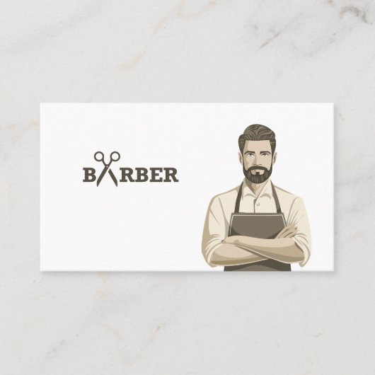 Barber Hair Stylist Modern Simple Minimalist 名刺 (正面)