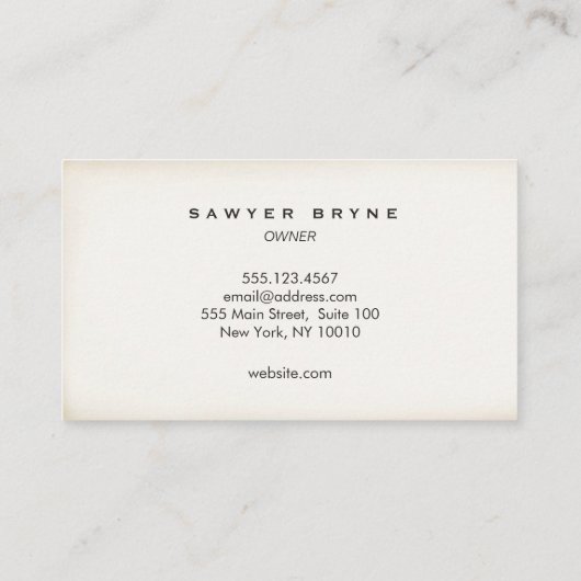 Barber Hair Stylist  Scissors Rustic 名刺 (裏面)