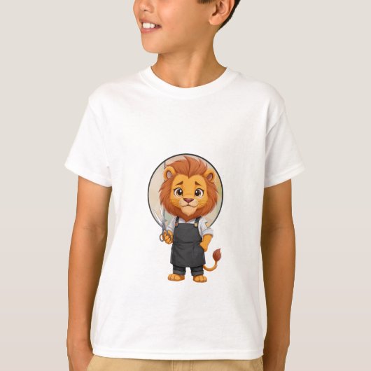 Barber Lion Professional Stylist Kids Tシャツ (正面)