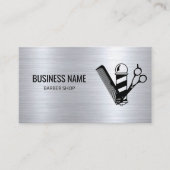 Barber Modern Hair Stylist Scissor Barber Pole 名刺 (正面)